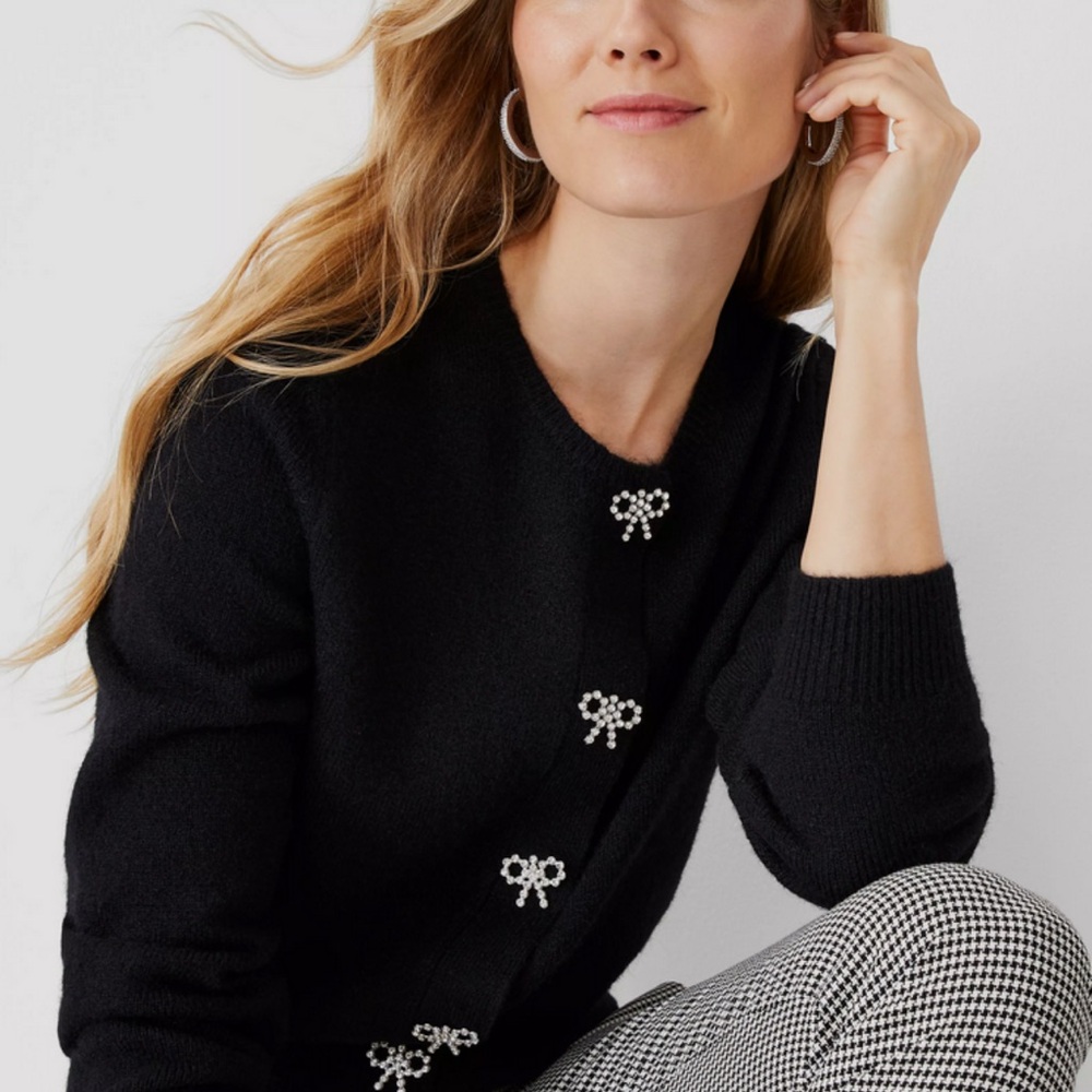 Crystal Bow Front Cardigan